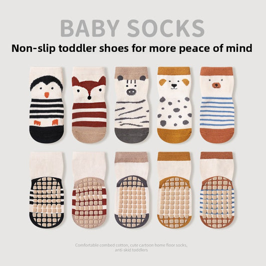Chaussettes en coton antidérapantes pour bébés