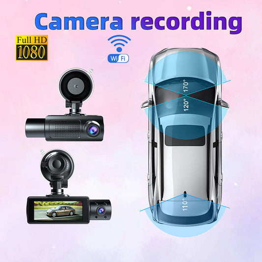 Caméra DVR de voiture HD 1080P à triple enregistrement