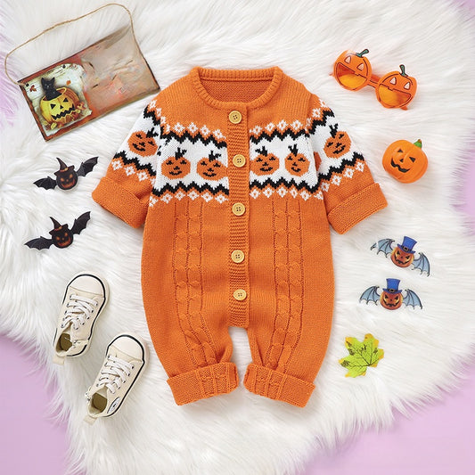 Combinaison une pièce en tricot pour bébé Halloween