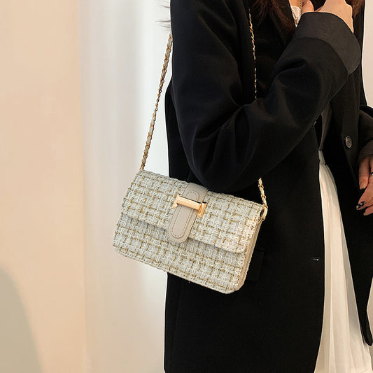 Petit sac à bandoulière carré en laine pour femmes