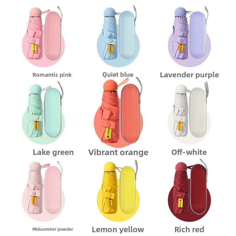 Parapluie pliable en caoutchouc noir