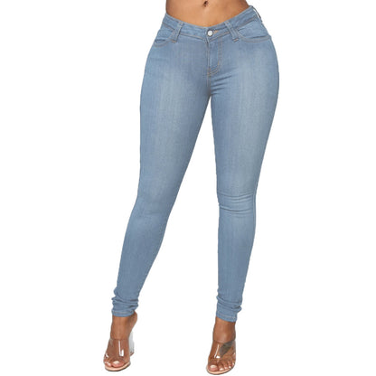 Jeans skinny pour femmes Pantalon crayon en coton extensible