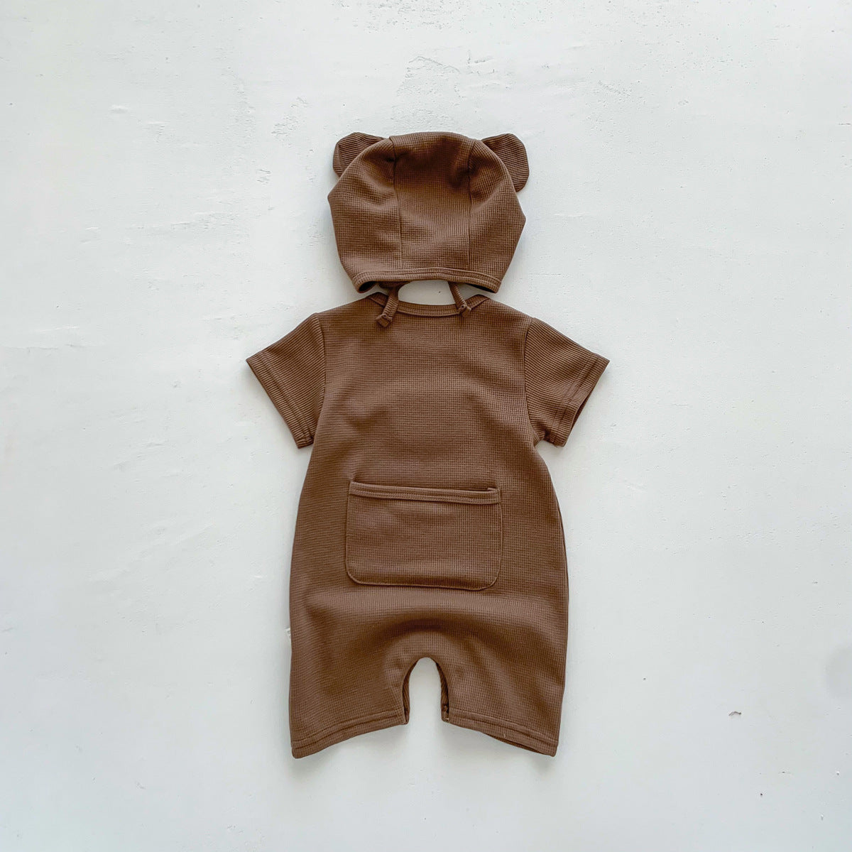 Barboteuse à manches courtes pour bébé avec imprimé ourson