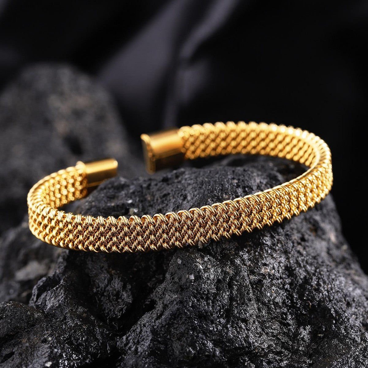 Bracelet circulaire en acier au titane souple pour femme élégante et rafiné