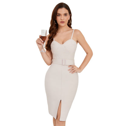 Robe bodycon bandage avec ceinture