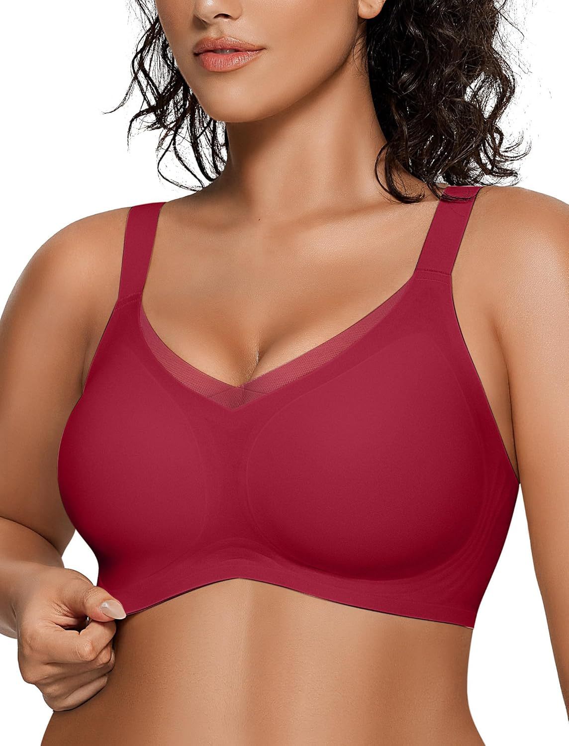 Soutien-gorge sans fil à résille en V pour femmes