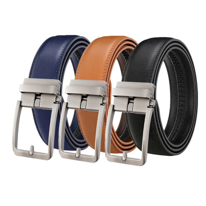 Ceinture à boucle automatique en cuir véritable pour homme