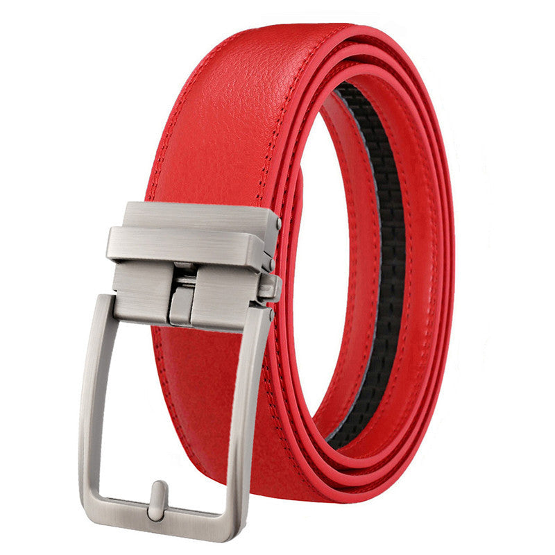 Ceinture à boucle automatique en cuir véritable pour homme