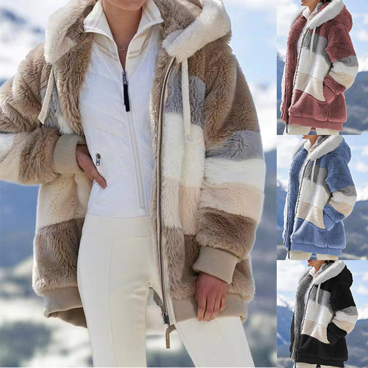 Manteau chaud en peluche pour l'hiver et l'automne