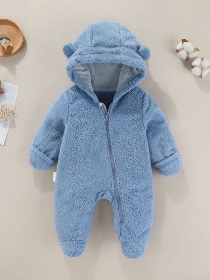 Combinaison d'hiver pour bébé en polaire avec capuche