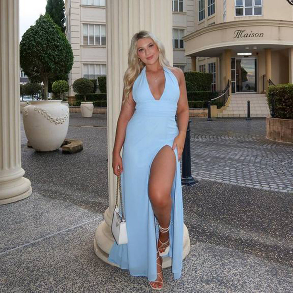 Robe à lacet ajustable et dos nu qui serre la taille