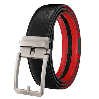 Ceinture à boucle automatique en cuir véritable pour homme