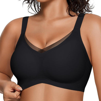 Soutien-gorge sans fil à résille en V pour femmes