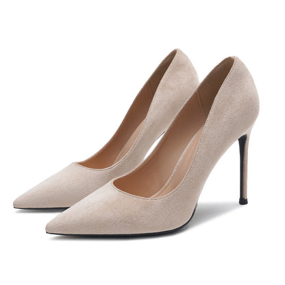 Talons aiguilles en daim élégants pour femmes