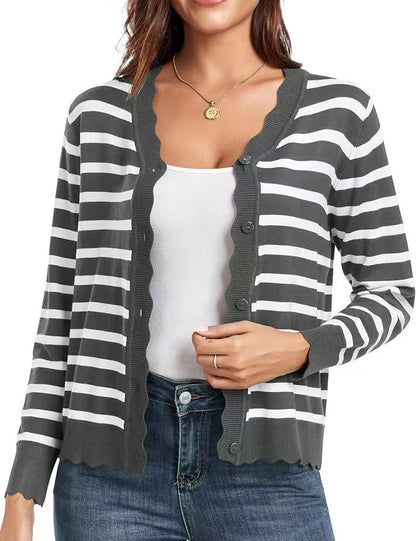 Cardigan en maille à manches courtes pour femme