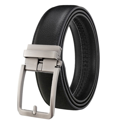 Ceinture à boucle automatique en cuir véritable pour homme
