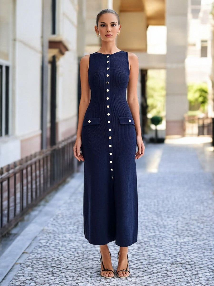 Robe en tricot sans manches