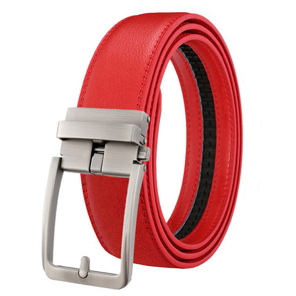 Ceinture à boucle automatique en cuir véritable pour homme