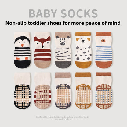 Chaussettes en coton antidérapantes pour bébés