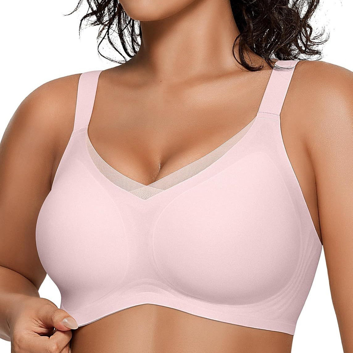 Soutien-gorge sans fil à résille en V pour femmes