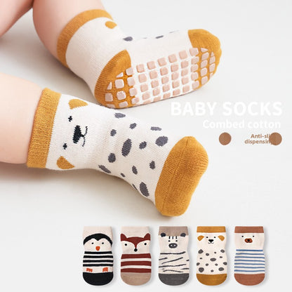 Chaussettes en coton antidérapantes pour bébés