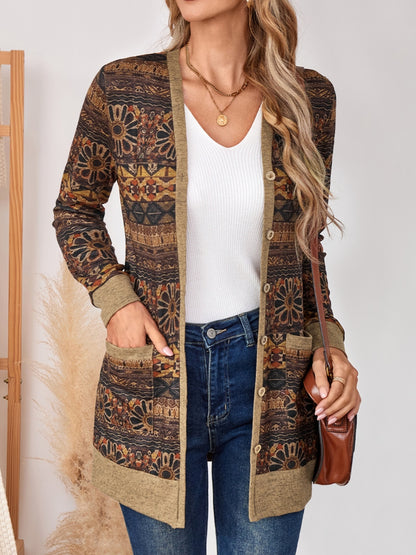 Cardigan extensible décontracté à col en V pour femme