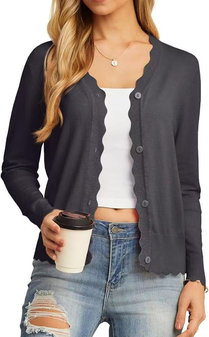 Cardigan en maille à manches courtes pour femme