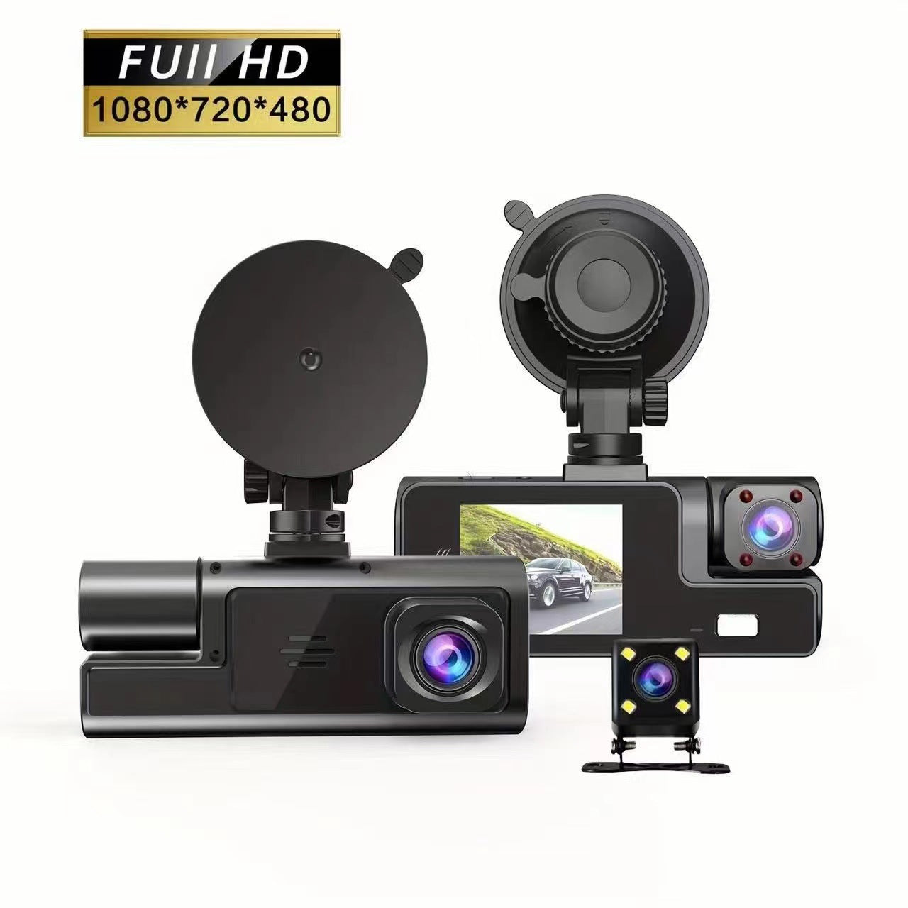 Caméra DVR de voiture HD 1080P à triple enregistrement
