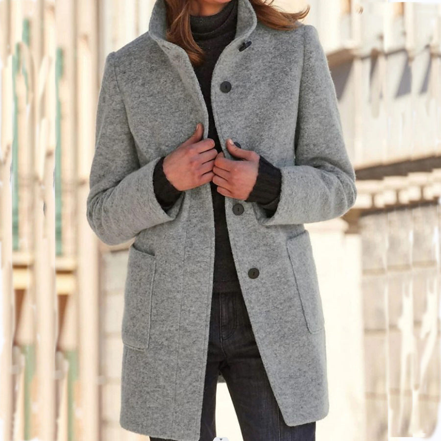 Manteau de laine boutonné