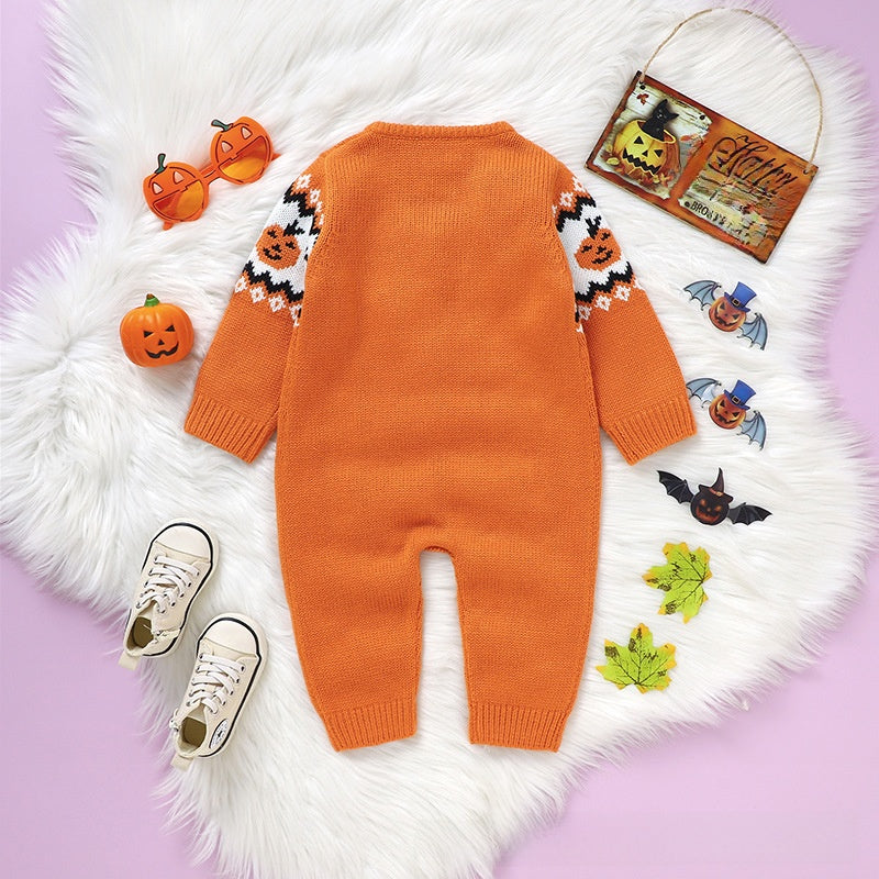 Combinaison une pièce en tricot pour bébé Halloween