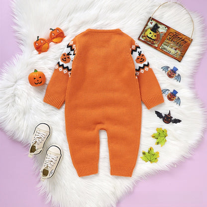 Combinaison une pièce en tricot pour bébé Halloween
