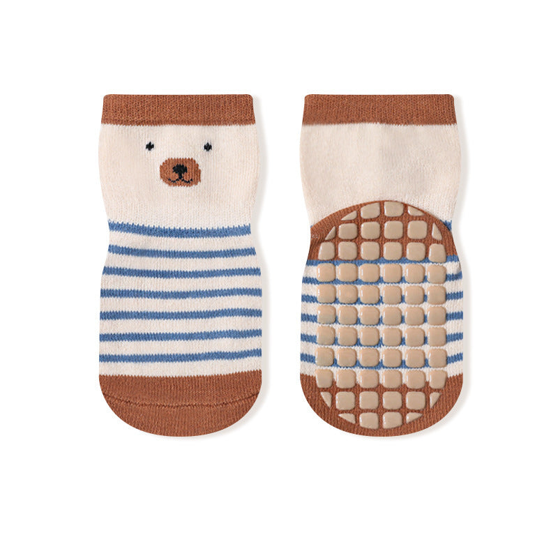 Chaussettes en coton antidérapantes pour bébés