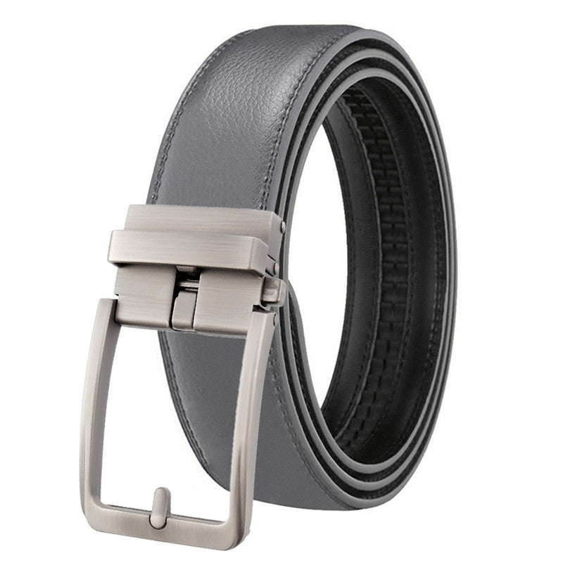 Ceinture à boucle automatique en cuir véritable pour homme