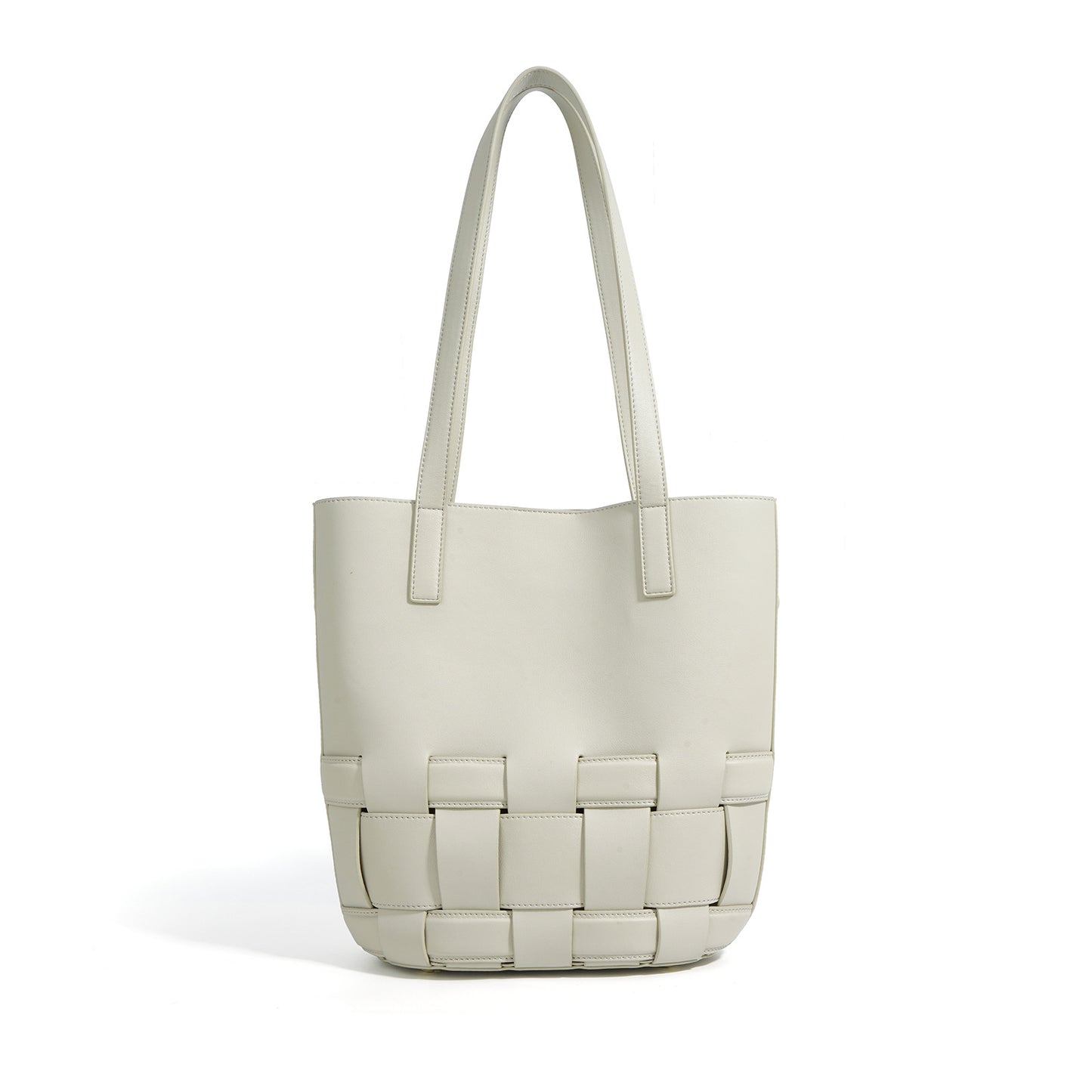 Sac fourre-tout en cuir de vachette tissé pour femme