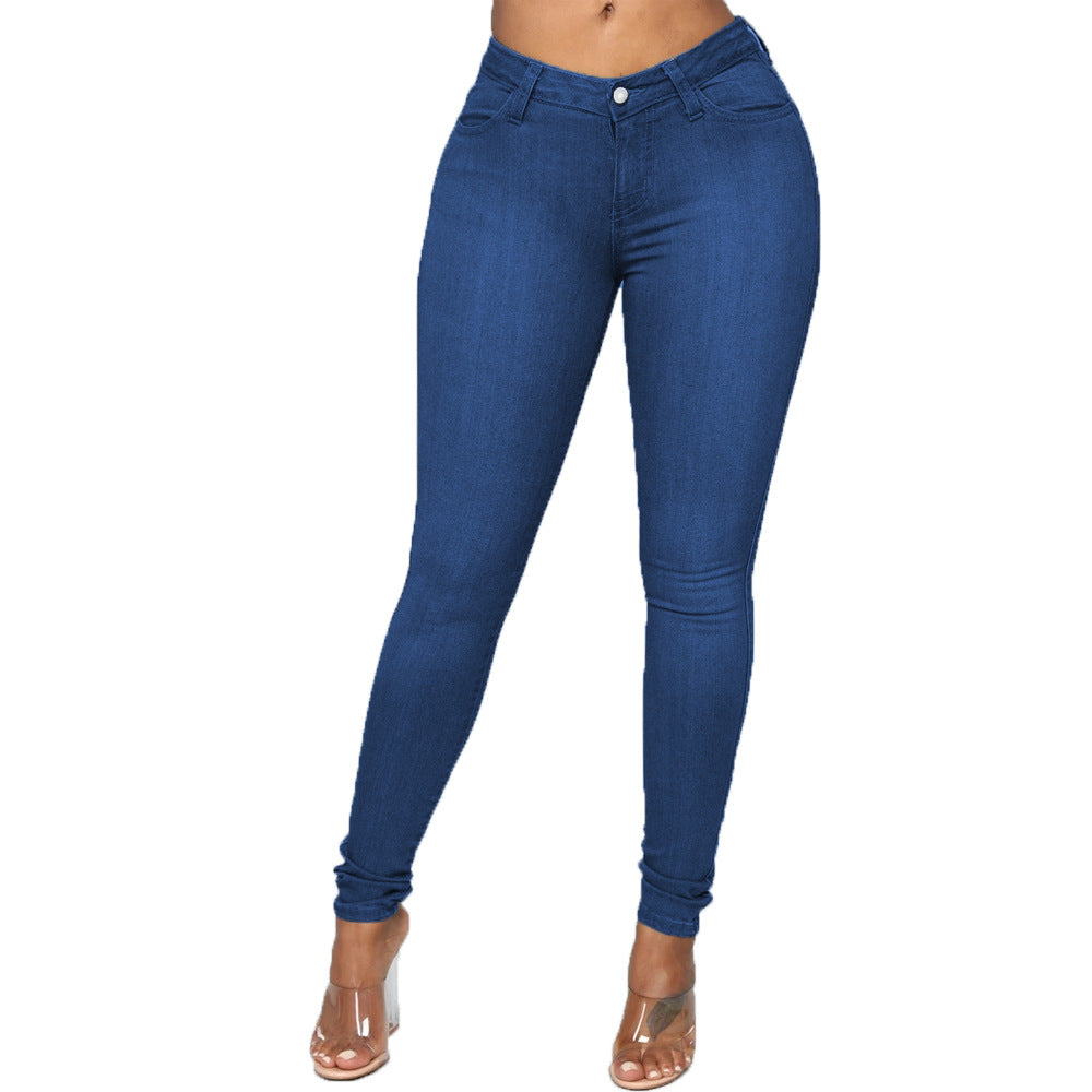Jeans skinny pour femmes Pantalon crayon en coton extensible