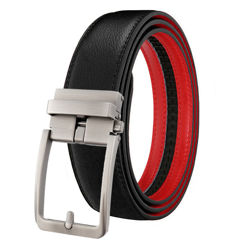 Ceinture à boucle automatique en cuir véritable pour homme