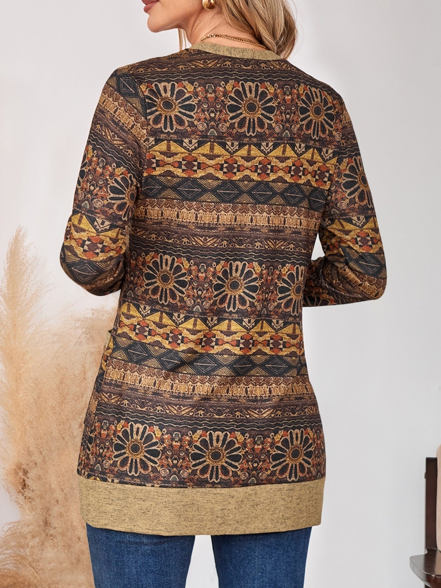 Cardigan extensible décontracté à col en V pour femme