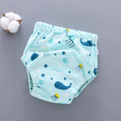Culotte d'apprentissage lavable pour bébé, en coton respirant