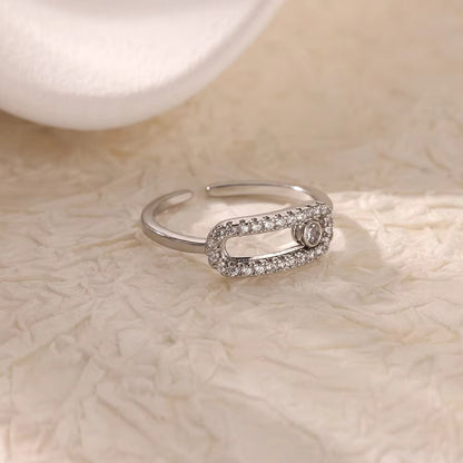 Bague ouverte en zircone plaquée pour femme