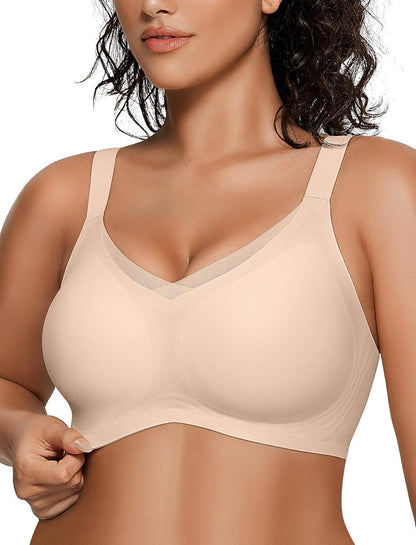 Soutien-gorge sans fil à résille en V pour femmes
