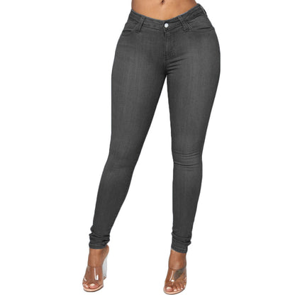 Jeans skinny pour femmes Pantalon crayon en coton extensible