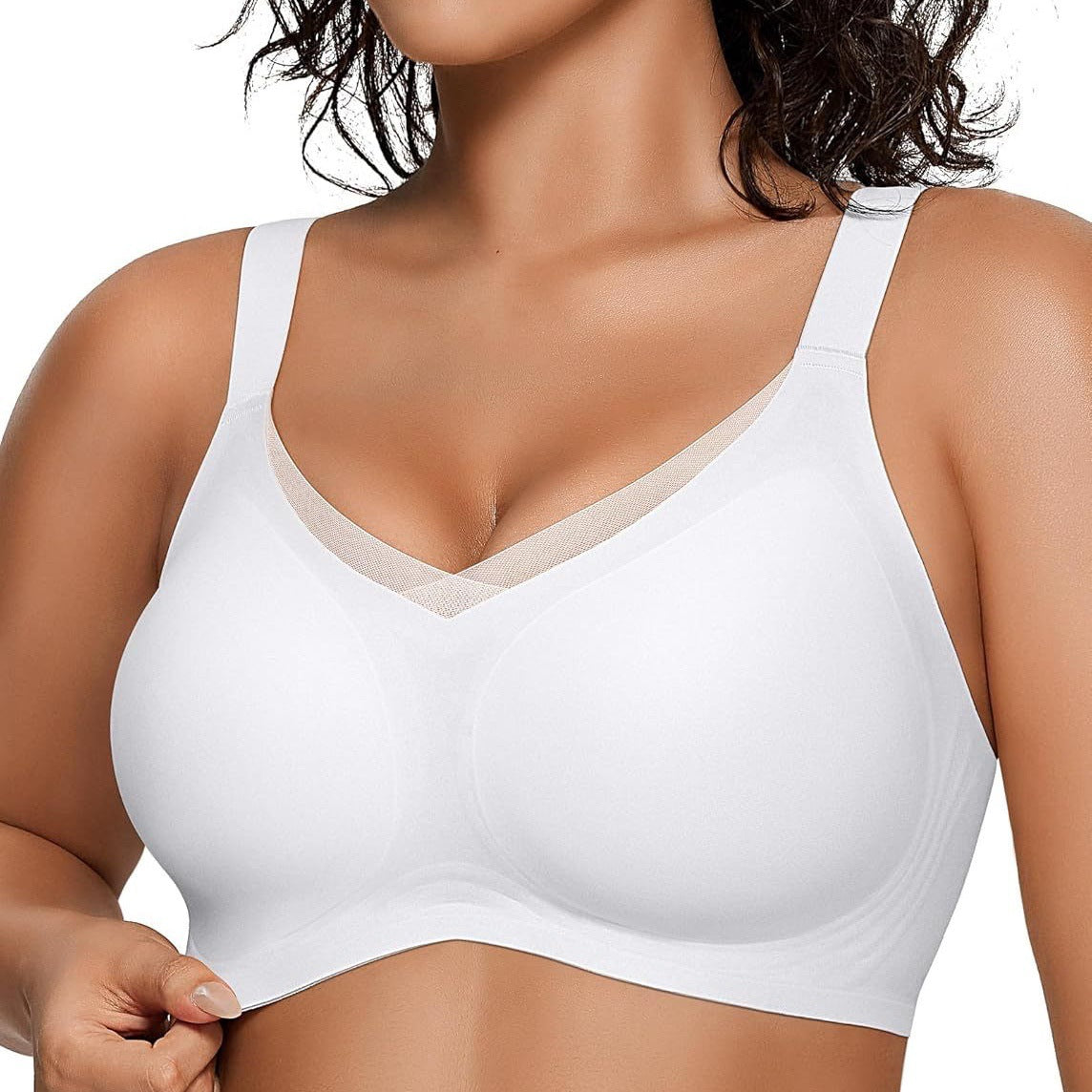 Soutien-gorge sans fil à résille en V pour femmes