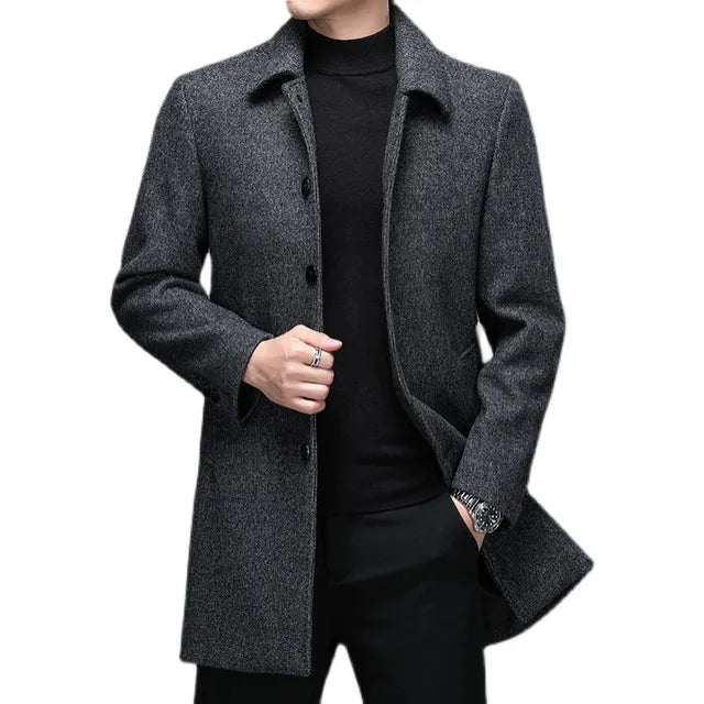 Veste Manteau en Laine d'Affaires