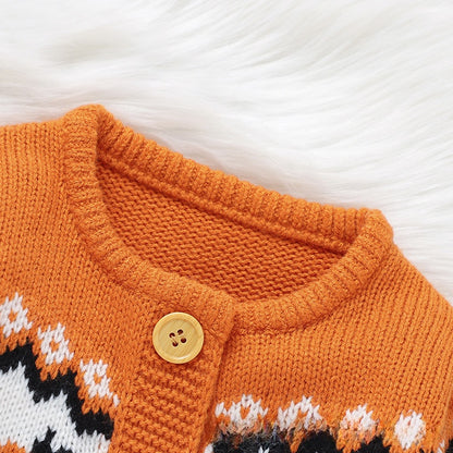 Combinaison une pièce en tricot pour bébé Halloween