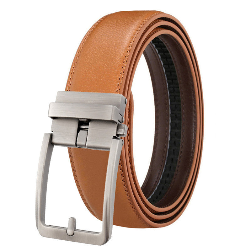 Ceinture à boucle automatique en cuir véritable pour homme