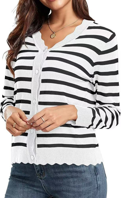 Cardigan en maille à manches courtes pour femme