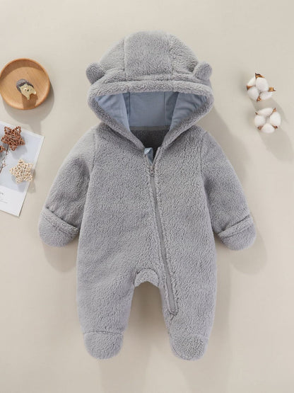 Combinaison d'hiver pour bébé en polaire avec capuche