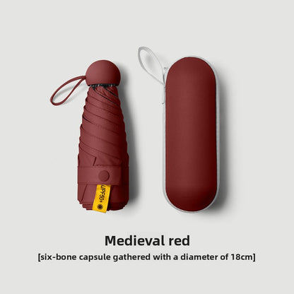 Parapluie pliable en caoutchouc noir