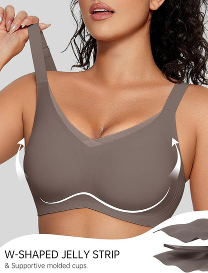 Soutien-gorge sans fil à résille en V pour femmes