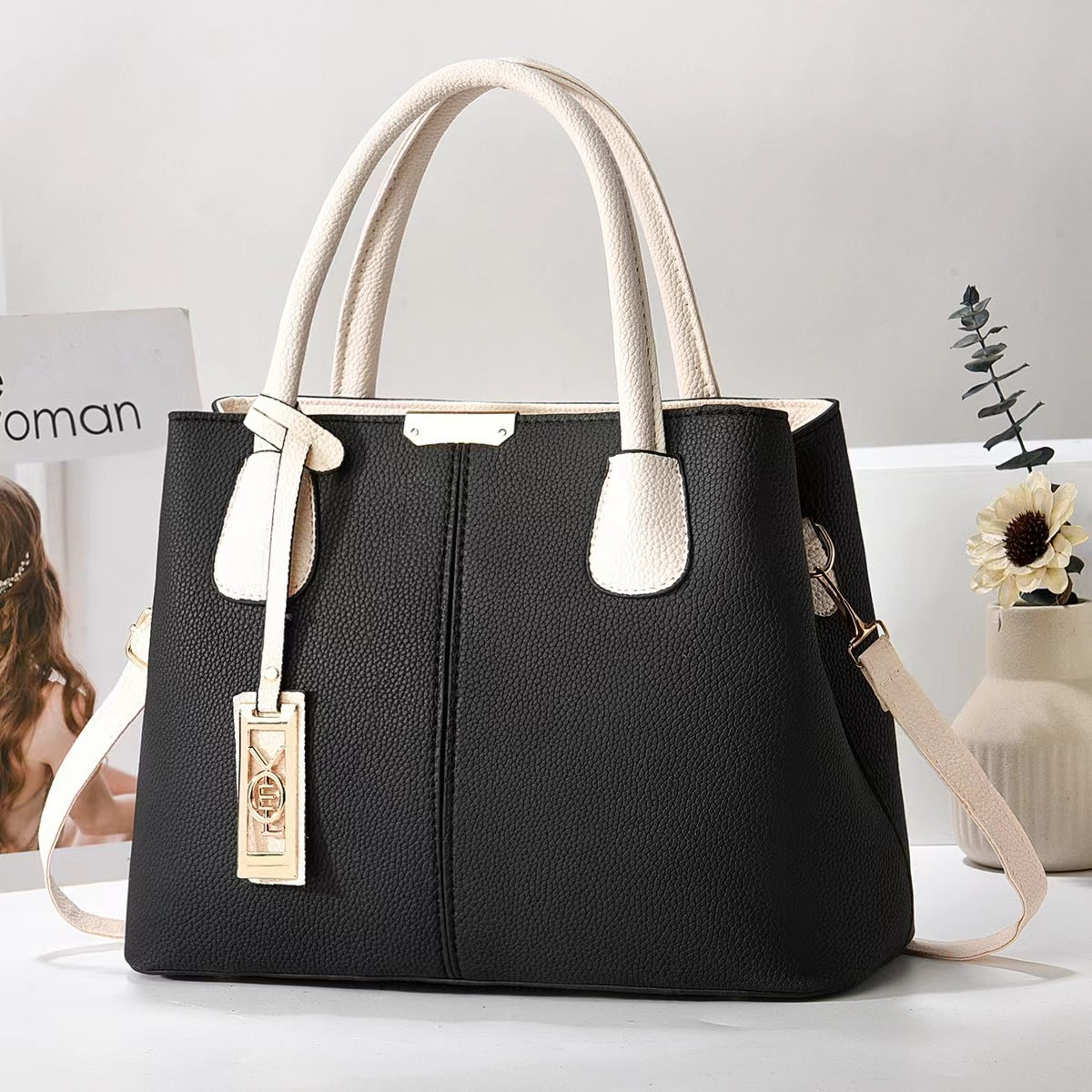 Sac à bandoulière simple en cuir pour femme